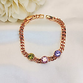 RENKLİ TAŞLI ŞIK ROSE VİP XUPİNG ÇELİK BİLEZİK