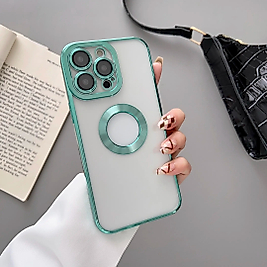 iPhone 13 Pro Lens Korumalı Telefon Kılıfı Açık Yeşil