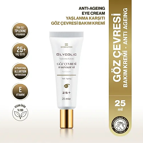 Biobellinda Glycolic Yaşlanma Karşıtı Göz Çevresi Bakım Kremi (25+) 25 Ml