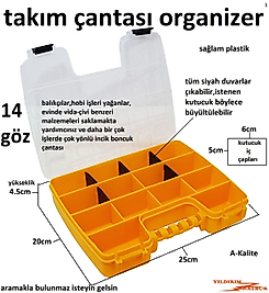 TAKIM ÇANTASI ORGANİZER 14 GÖZ VİDA CİVATA KUTUSU PRATİK