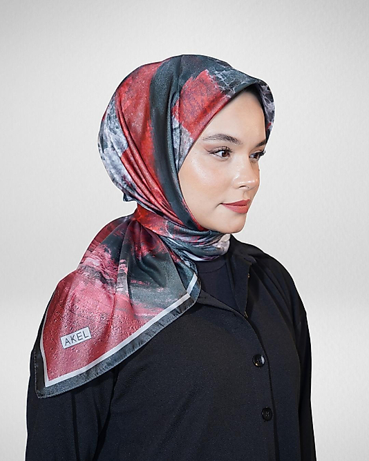 Dijital Kristal Eşarp Pastel Mermer Desenli