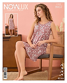 Noyalux Çiçek Desenli Kalın Askılı Gecelik 8057