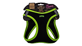 Doggie Havalı Dokuma Küçük Irk Neon Sarı Köpek Göğüs Tasması L Boy 42-48 cm