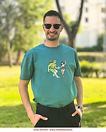 Michelangelo Swing Out - Ninja Turtles Oversize Teal T-Shirt