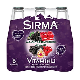 Sırma B+ Karadut Frenk Üzümü Maden Suyu (6'lı Paket)