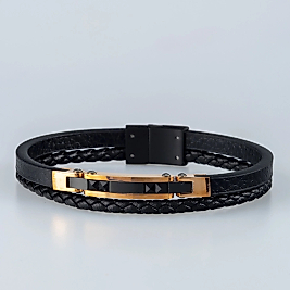 Erkek Deri Çelik Bileklik