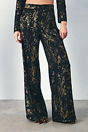 SATEEN BAĞLAMALI  KREP GOLD SİYAH PANTOLON