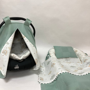 Mint yeşili/bulutlu Desenli 4'lü Set