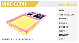 HAVA FİLTRESİ VW GOLF V IV 08- POLO Y.M