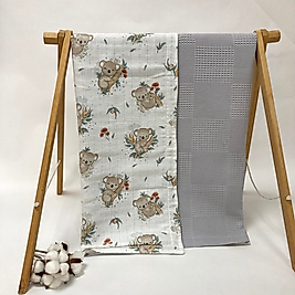 Gri/Koala Müslin Pike Battaniye
