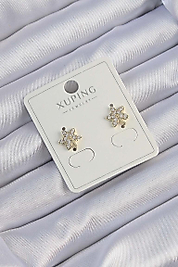 Xuping Gold Renk Zirkon Taşlı Yaprak Küpe