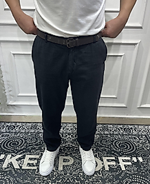 Gabardin Boyfriend Pantolon Boyalı Siyah - Sprf4076