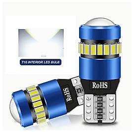 ( 2 X ADET ) 1 TAKIM T10 LED DİPSİZ AMPUL CANBUS 18+1 WHITE 3030 SMD LENS 750LM ROHS LED