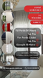 Düğün Kampanyası Tüm Daire Tül Perde, Güneşlik ve Fon Perde 3+1
