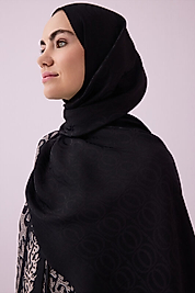 Imannoor Bambunoor Siyah Naia Pamuk Şal 70x210