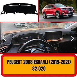 Peugeot 2008  2019 - 2021 Konsol Torpido 3D Koruma Koruyucu Kılıfı