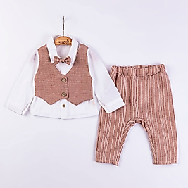 Erkek Bebek 0-12 Ay Papyonlu Alt Üst Takım