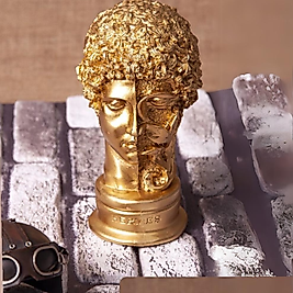 Çiçekli Hermes Büst 14x27cm. GOLD