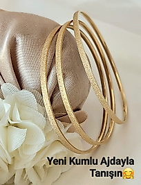 22cm 3'lu Ring Simli Çelik Ajda Bilezik