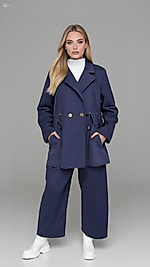 Düğme Detaylı Örme Kupra Laci Takım