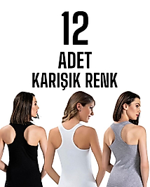 Gümüş Kadın Likra Sporcu Atlet Standart Beden Karışık 12 Li Paket