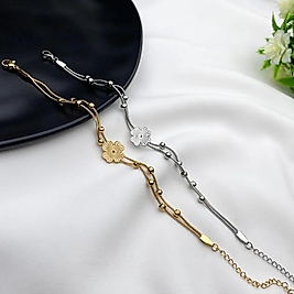 Yoncalı Dorikalı Gold Çelik Bileklik