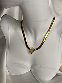 Greek Triangle Gold Pendant Necklace Model Çelik Kolye