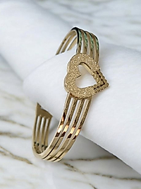 Jade'm Gold Çelik Zirkon Taşlı Kalpli Kelepçe