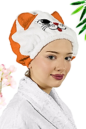 Kadın Bone Havlu KEDİ Modelli