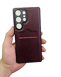 Samsung Galaxy S25 Ultra Kartlıklı Deri Telefon Kılıfı Bordo