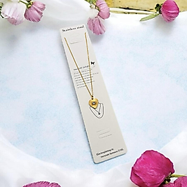Çelik kolye gold renk taşlı 45 cm