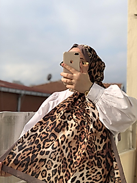 Leopar desen soft pamuk şal