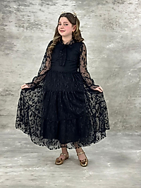 YAPRAK MODEL KIZ ÇOCUK ELBİSE