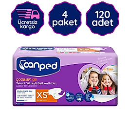 Canped Belbantlı Hasta Bezi Extra Küçük(XS) 30'lu 120 Adet
