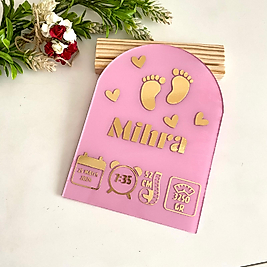 Kız Bebek Doğum Panosu (Pembe)