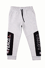 9-12 Yaş Erkek Çocuk Gri Baskılı Eşofman Altı