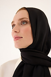 Imannoor Güneş Doğarken Siyah Ferah Tencel Şal 70x200