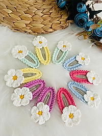 Miracix MRCTKA01 El Yapımı Kız Bebek Ve Çocuk Örgü Papatya 10’lu Çıtçıt Toka Seti