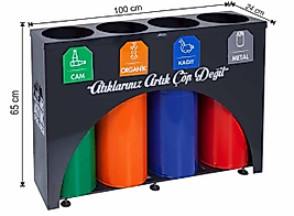 GERİ DÖNÜŞÜM GRUBU BOYALI KAFESLİ 4'LÜ ( KDV DAHİL )