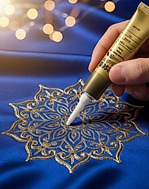 Desen Kumaş Kontür Gutta Altın Yaldız 20ml