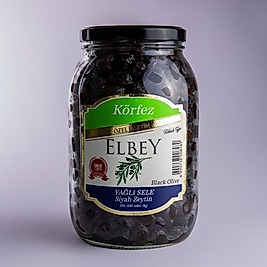 Elbey Körfez Özel Üretim Yağlı Sele Siyah Zeytin 1500 GR