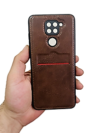 Redmi Note 9 Kartlıklı Deri Telefon Kılıfı Kahverengi