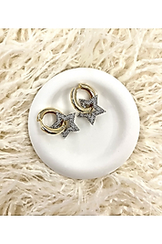 Yıldız Model Gold Silver Küpe