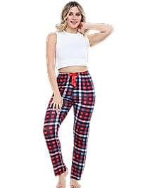 Pijama Altı Modal  Ring Viskon Kumaş-Pöti Kare Desenli