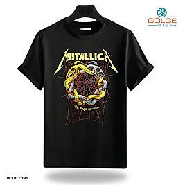 Rock and Roll & Metallica Tarzı Baskılı Oversize Unisex Tişört