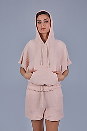 Kapşonlu Bluz / Pembe