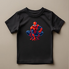 Spider Man Baskılı Normal Kalıp  Çocuk Tişört