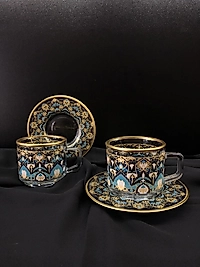 4 Parça Fincan Seti Siyah kilim ( 2 kişilik)