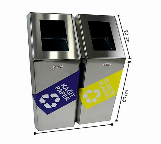 ELİT GERİ DÖNÜŞÜM SETİ PASLANMAZ ÇELİK İKİLİ ( KDV DAHİL )