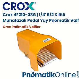 Crox 4F210-08G | 1/4' 5/2 Kilitli Muhafazalı Pedal Yay Pnömatik Valf (Büyük Gövde)